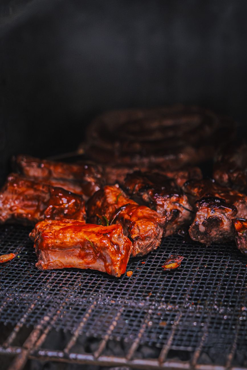 Delicious grilled spareribs served fresh from the barbecue