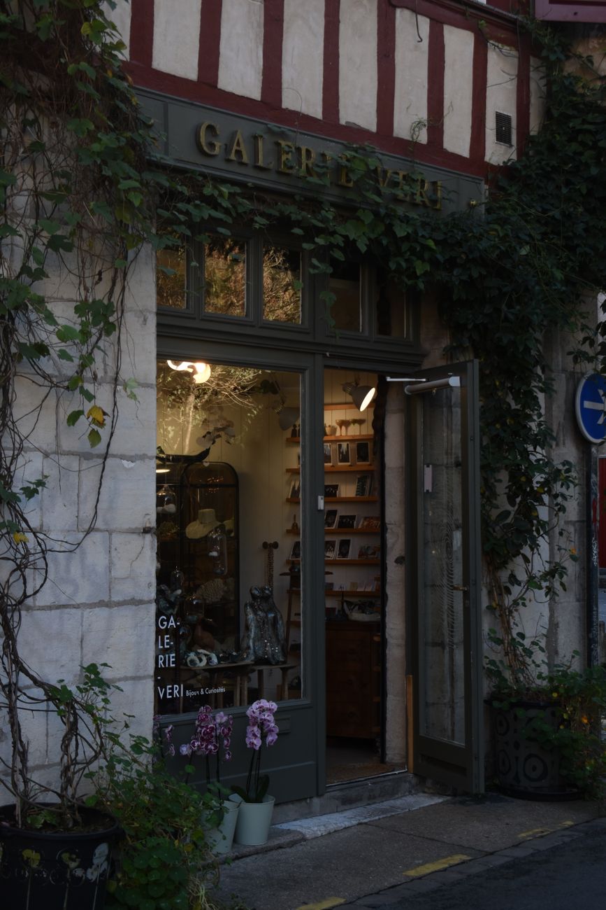 Beautiful ivy-covered entrance to an inviting art gallery