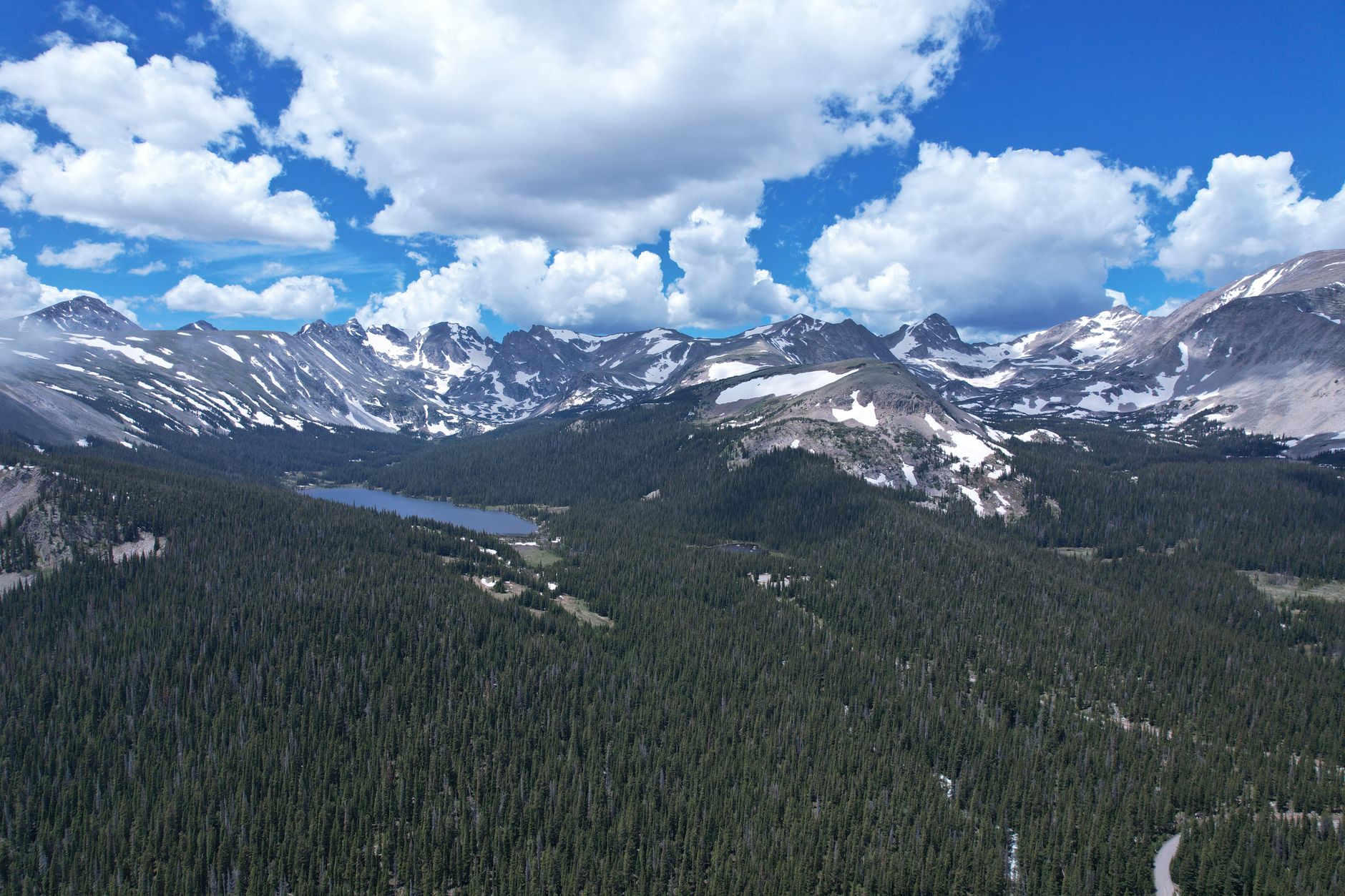 Breathtaking view of lush green valleys and rugged peaks in the Rocky Mountains
