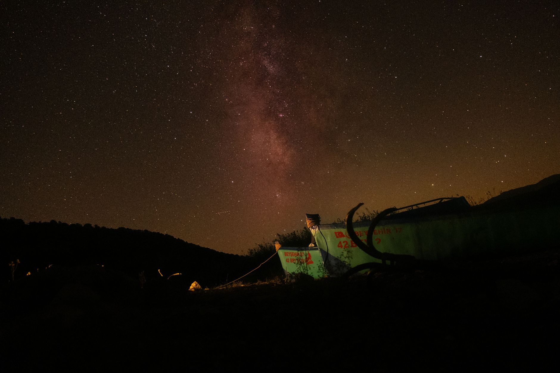 The Milky Way galaxy illuminating a dark night sky