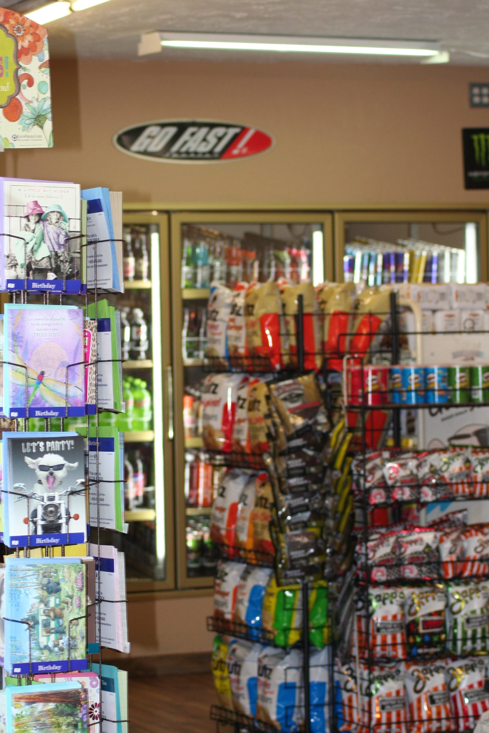 Convenience store shelves