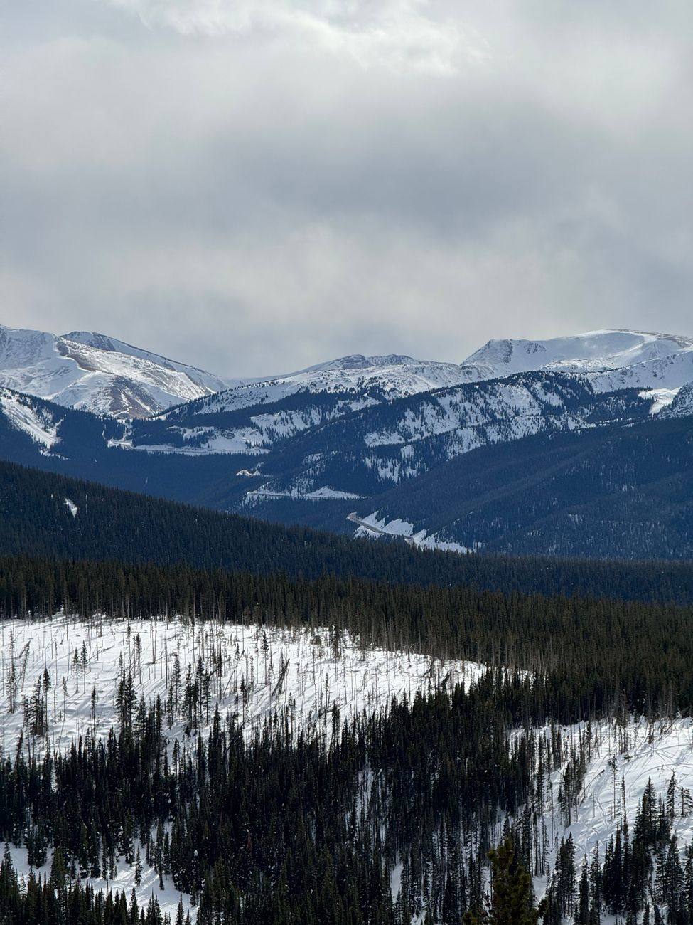 Snow-covered Rocky Mountains in Colorado high country